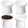 Tanlade 4 Pcs Ceramic Raised Cat Bowls Elevated Tilted Cat Bowl for Food Water Stress Free Backflow Prevention Dishwasher Microwave Safe Feeder Dish for Indoor Kitten Small DogsWhite