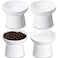 Tanlade 4 Pcs Ceramic Raised Cat Bowls Elevated Tilted Cat Bowl for Food Water Stress Free Backflow Prevention Dishwasher Microwave Safe Feeder Dish for Indoor Kitten Small DogsWhite