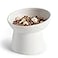 YauYik Small Raised Cat Bowls Ceramic Tilted Elevated Food or Water Bowls Stress Free Backflow Prevention Dishwasher Microwave Safe Lead Cadmium Free White