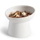 YauYik Small Raised Cat Bowls Ceramic Tilted Elevated Food or Water Bowls Stress Free Backflow Prevention Dishwasher Microwave Safe Lead Cadmium Free White