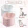 Mumufy 2 Pcs Ceramic Elevated Cat Bowls Tilted Elevated Raised Pet Bowls Anti Vomit Cat Dish for Indoor Stress Free Water Dish Feeder for Puppies Heart ShapedPink White