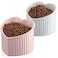 Mumufy 2 Pcs Ceramic Elevated Cat Bowls Tilted Elevated Raised Pet Bowls Anti Vomit Cat Dish for Indoor Stress Free Water Dish Feeder for Puppies Heart ShapedPink White