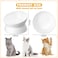 Bokon 4 Pcs Elevated Cat Food Bowls Plastic Raised Cat Bowls Tilted Pet Feeding Water Dish Protect Pets Spines Anti Vomiting Dish for Flat Faced Indoor KittenWhite