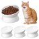 Bokon 4 Pcs Elevated Cat Food Bowls Plastic Raised Cat Bowls Tilted Pet Feeding Water Dish Protect Pets Spines Anti Vomiting Dish for Flat Faced Indoor KittenWhite