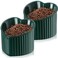 Mumufy 2 Pcs Ceramic Elevated Cat Bowls Tilted Elevated Raised Pet Bowls Anti Vomit Cat Dish for Indoor Stress Free Water Dish Feeder for Puppies Heart ShapedPeacock Green