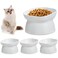 Clysee 4 Pieces Plastic Tilted Elevated Cat Bowls Raised Cat Food Bowls Elevated Feeding Dish for Flat Faced Kitten Kitty Pets SuppliesWhite