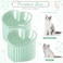 Mumufy 2 Pcs Ceramic Elevated Cat Bowls Tilted Elevated Raised Pet Bowls Anti Vomit Cat Dish for Indoor Stress Free Water Dish Feeder for Puppies Heart ShapedGrass Green