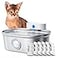 uahpet Wireless Cat Water Fountain Stainless Steel Pro External Pump Battery Operated Pet Waterer Dog Drinking Dispenser with Water Level Window 67oz2L