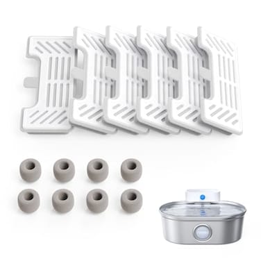 uahpet 6 Pack Replacement Filters 8 Pack Replacement Filter Sponges for Stainless Steel Pet Fountain Pro with Water Level Window Version Water Fountain is not Included