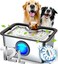 FurryPlanet Large Dog Water Fountain SS30412L UltraPurification Pet Drinking Dispenser with Visual WindowWidely Drinking AreaDeep Purification FilterTriple Waterfall StructureLow Water Indicator