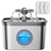 FEELNEEDY Stainless Steel Cat Water Fountain 28L with 20dB UltraQuiet Pump Ideal for Timid Pets LED Water Level Window Dishwasher Safe 247 Circulation Includes 3 Replacement Filters