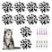 MiiOUU 100 pcs Cat Nail Caps Cat Claw Covers with Adhesives and Applicators Black XS
