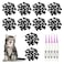 MiiOUU 100 pcs Cat Nail Caps Cat Claw Covers with Adhesives and Applicators Black XS