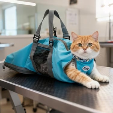 Cinf Cat Nail Clipping Cleaning Grooming Restraint Bag No Scratching Biting for Bathing Nail Trimming Injecting ExaminingBlueS