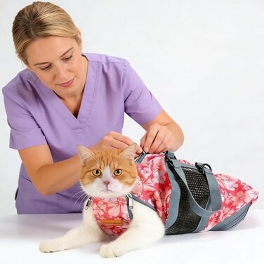 Cinf Cat Nail Clipping Cleaning Grooming Restraint Bag No Scratching Biting for Bathing Nail Trimming Injecting ExaminingFlowerM