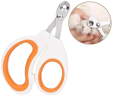 Vesslam Cat Nail Clippers with Circular Cut Hole Avoid Over Cutting Pet Nail Clippers Sharp Angled Blade Professional Paw Trimmer Set for Novice Pet Families Orange
