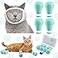 Hillban Cat Muzzle for Grooming with 4 Silicone Boots Breathable Transparent Face Guard Silicone Cat Claw Covers Anti Scratch Booties to Prevent Scratching Biting Bathing TrimmingMedium