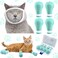 Hillban Cat Muzzle for Grooming with 4 Silicone Boots Breathable Transparent Face Guard Silicone Cat Claw Covers Anti Scratch Booties to Prevent Scratching Biting Bathing TrimmingMedium