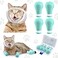 Hillban Cat Muzzle for Grooming with 4 Silicone Boots Breathable Transparent Face Guard Silicone Cat Claw Covers Anti Scratch Booties to Prevent Scratching Biting Bathing TrimmingSmall
