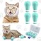 Hillban Cat Muzzle for Grooming with 4 Silicone Boots Breathable Transparent Face Guard Silicone Cat Claw Covers Anti Scratch Booties to Prevent Scratching Biting Bathing TrimmingSmall