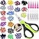 VICTHY 100pcs Cat Nail Caps with Clipper Set Cat Nail Clipper Nail Covers with Adhesive and Applicators Size Extra Small 5 COLORS