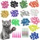 YMCCOOL 100pcs Cat Nail CapsTips Pet Cat Kitten Paws Covers Control Paws of 10 Nails Caps and 5Pcs Adhesive Glue 5 Applicator with Instruction