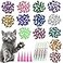 YMCCOOL 100pcs Cat Nail Caps Glitter Cat Paw Covers Kitten Nail Caps Pet Tips with Adhesives and Applicators Large
