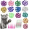 YMCCOOL 100pcs Cat Nail Caps Glitter Cat Paw Covers Kitten Nail Caps Pet Tips with Adhesives and Applicators Large