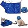 Weewooday 2 Pieces Cat Grooming Washer Mesh Bag Cat Muzzles Breathable Mesh Muzzles Adjustable Kitten Scratch Resistant Kitty Restraint Clothes Kitty Bath Bag for Bathing Nail Trimming FeedingBlue