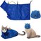Weewooday 2 Pieces Cat Grooming Washer Mesh Bag Cat Muzzles Breathable Mesh Muzzles Adjustable Kitten Scratch Resistant Kitty Restraint Clothes Kitty Bath Bag for Bathing Nail Trimming FeedingBlue