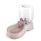Flexzion Automatic Gravity Pet Waterer for Cat Dog NonSkid EasyClean Auto Replenish Water Dispenser Drinking Bowl 38 Gallon 15L Beige