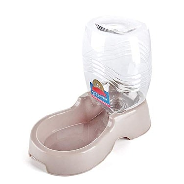 Flexzion Automatic Gravity Pet Waterer for Cat Dog NonSkid EasyClean Auto Replenish Water Dispenser Drinking Bowl 38 Gallon 15L Beige