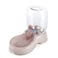 Flexzion Automatic Gravity Pet Waterer for Cat Dog NonSkid EasyClean Auto Replenish Water Dispenser Drinking Bowl 38 Gallon 15L Beige