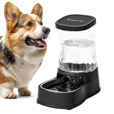 Gardner Pet Automatic Dog Water Dispenser Gravity Stainless Steel Water Waterer Feeder 100 BPAFree Large Capacity Water Feeding Bowls for Medium LargeSized Dogs Cats Other Pets 1 Gallon