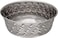 Loving Pets Diamond Plated Dog Bowl with NonSkid Bottom 3Quart Silver
