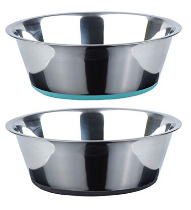 PEGGY11 Deep Stainless Steel AntiSlip Dog Bowls 2Pack 8 Cups