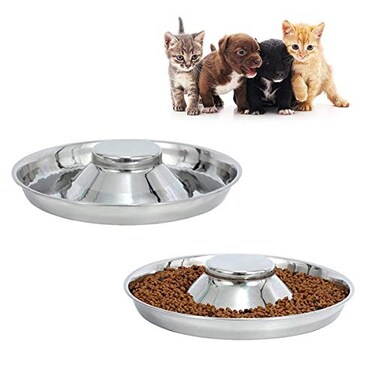 BobbyPet Stainless Steel Puppy Kitten Dish Whelping Weaning Dishes Feeder 118 Inch 2 Pack