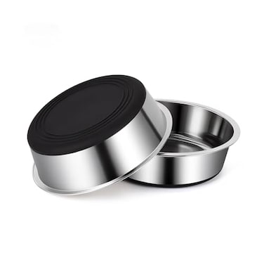 YINGFAN Dog Bowls Durable Heavy Duty Stainless Steel Dog Bowls NonSlip Basic Bowl for Dogs with Rubber Base 2 Pack 3 Cups