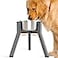 SHAINFUN Grey Elevated Dog Bowls Stand for Large Medium Breeds 11 Height Adjustable Width 7107 Single Tall Feeder Holder Bowl Not Included