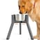 SHAINFUN Grey Elevated Dog Bowls Stand for Large Medium Breeds 11 Height Adjustable Width 7107 Single Tall Feeder Holder Bowl Not Included