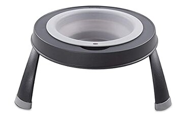 Dexas Pets Single Elevated Pet FeederPet Bowl I5 Cup Capacity Light Gray Small