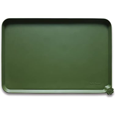 Hoki Found Silicone Pet Food Mat HighLips Dog Cat Bowl Placemat Waterproof Dark Olive