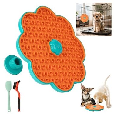 ALL FOR PAWS 2 in 1 Lick Mat for Crate Training Dog Slow Feeder Anxiety Relief Enrichment Pad with Suction Cups Dishwasher Safe BPAFree Silicone for Small Medium Dogs 1 Pack