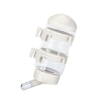 FOBLOEER No Drip Dog Kennel Water Bottle Dispenser for Crate 400ml Dripless Pet Drinking Fountains Kettle with Automatically Feeding Water White