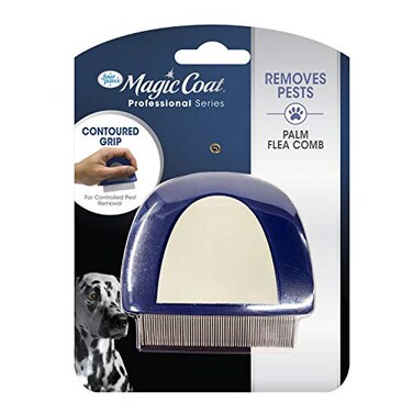 Four Paws Magic Coat Professional Series Grooming Contoured Grip Palm Flea Comb for Dogs 1 Count