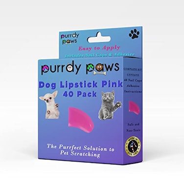 Purrdy Paws 40Pack Soft Nail Caps for Dogs Claws Lipstick Pink XXL