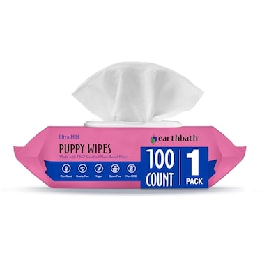 Earthbath PB6S All Natural Puppy Grooming Wipes 100 Wipes