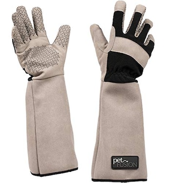 PetFusion Multipurpose Pet Grooming Gloves Great for Trips to Vet and Bathing Puncture Scratch Water Resistant