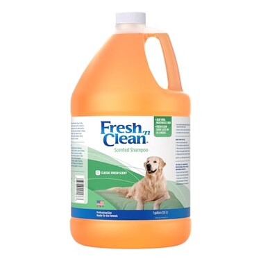 PetAg Fresh n Clean Scented Shampoo Classic Fresh Scent 1 Gallon Moisturizes with Vitamin E Aloe Vera Strengthens Repairs Coats Soap Free