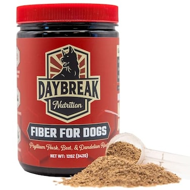 Daybreak Nutrition Fiber for Dogs Psyllium Husk Beet Root Dandelion Root and Prebiotics to Aid in Relief from Diarrhea Constipation Anal Gland Issues and Scoots